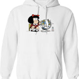 Madvillaijn Hoodie - Retro Graphic Pullover Hoodie for Men & Women - White