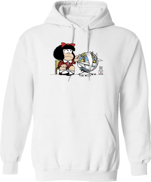 Madvillaijn Hoodie - Retro Graphic Pullover Hoodie for Men & Women - White