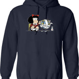 Madvillaijn Hoodie - Retro Graphic Pullover Hoodie for Men & Women - Navy