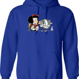 Madvillaijn Hoodie - Retro Graphic Pullover Hoodie for Men & Women - Blue