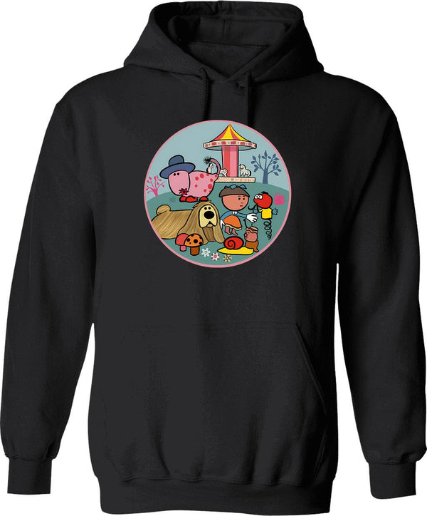 Magical Garden Hoodie - Retro Graphic Pullover Hoodie for Men & Women - Black
