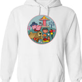 Magical Garden Hoodie - Retro Graphic Pullover Hoodie for Men & Women - White