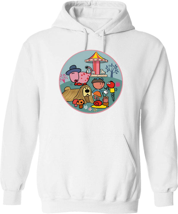 Magical Garden Hoodie - Retro Graphic Pullover Hoodie for Men & Women - White