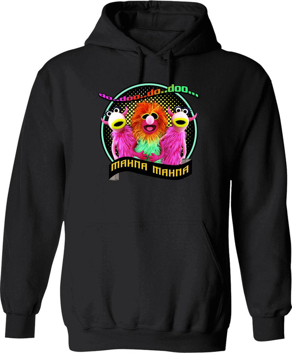 Mahna Mahna Hoodie - Retro Graphic Pullover Hoodie for Men & Women - Black