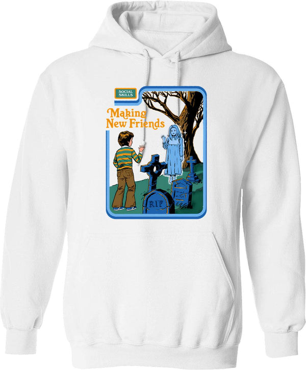Make Orwell Fiction Again Hoodie - Retro Graphic Pullover Hoodie for Men & Women - White