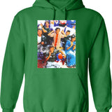 Malcolm Dewey Doll Hoodie - Retro Graphic Pullover Hoodie for Men & Women - Green