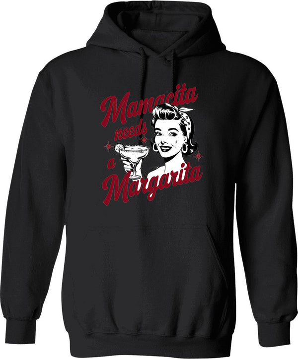 Mamacita Needs A Margarita Retro Design Hoodie - Black