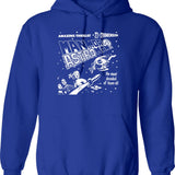 Man In Boat Hoodie - Retro Graphic Pullover Hoodie for Men & Women - Blue