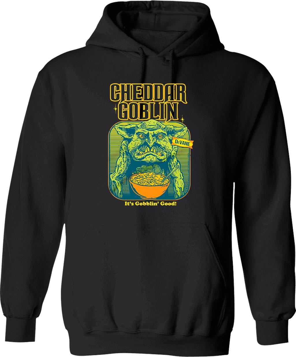 Mandy Cheddar Goblin Graphic Pullover Hoodie - Black