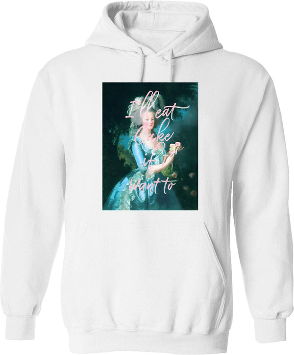 Marie Antoinette Hoodie - Retro Graphic Pullover Hoodie for Men & Women - White