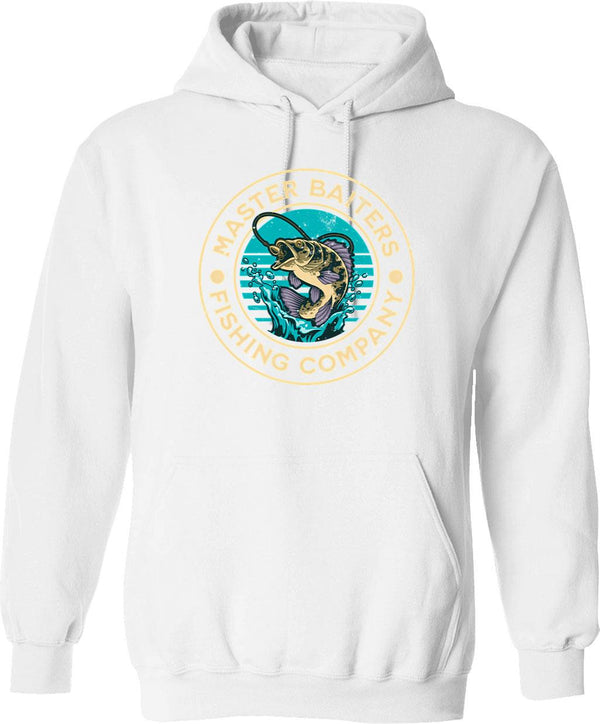 Master Baiter Retro Vintage Sunset Funny Fishing Gift (2) Hoodie - White