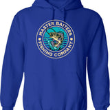 Master Baiter Retro Vintage Sunset Funny Fishing Gift (2) Hoodie - Blue