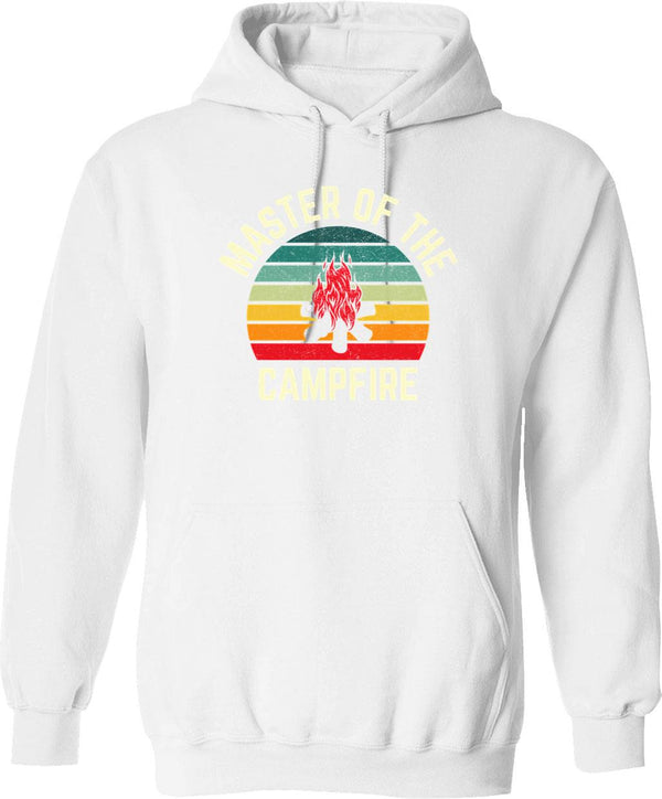 Master Of The Campfire Hoodie - Retro Graphic Pullover Hoodie for Men & Women - White