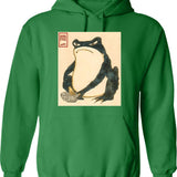 Matsumoto Hoji Japanese Frog Hoodie - Retro Graphic Pullover Hoodie for Men & Women - Green