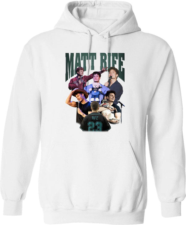 Matt Rife Graphic Pullover Hoodie - White