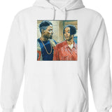 Max And Big Wolf Hoodie - Retro Graphic Pullover Hoodie for Men & Women - White