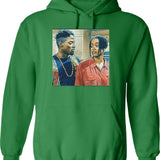Max And Big Wolf Hoodie - Retro Graphic Pullover Hoodie for Men & Women - Green