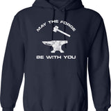 May The 14 Be With You Sewing Machine Quilting Vintage Funny Womens Hoodie - Navy