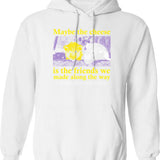 Maybe Swearing Will Help Hoodie - Retro Graphic Pullover Hoodie for Men & Women - White