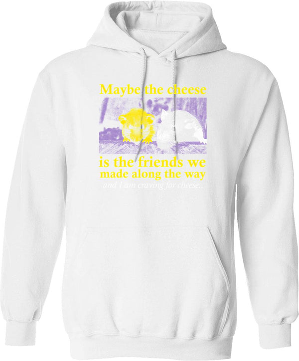 Maybe Swearing Will Help Hoodie - Retro Graphic Pullover Hoodie for Men & Women - White
