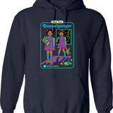 Meet The Team Vintage Art Hoodie - Retro Graphic Cosy Pullover - Navy
