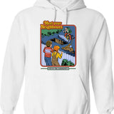 Meet Your Doppelgnger Hoodie - Retro Graphic Pullover Hoodie for Men & Women - White