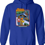 Meet Your Doppelgnger Hoodie - Retro Graphic Pullover Hoodie for Men & Women - Blue