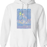 Megarock City Hoodie - Retro Graphic Pullover Hoodie for Men & Women - White