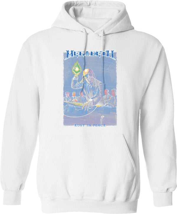 Megarock City Hoodie - Retro Graphic Pullover Hoodie for Men & Women - White