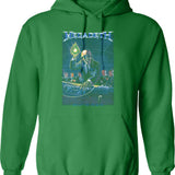 Megarock City Hoodie - Retro Graphic Pullover Hoodie for Men & Women - Green