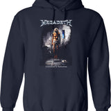 Megarock City (1) Hoodie - Retro Graphic Pullover Hoodie for Men & Women - Navy