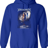 Megarock City (1) Hoodie - Retro Graphic Pullover Hoodie for Men & Women - Blue