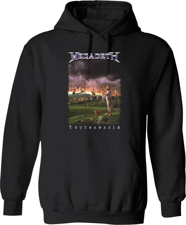 Megarock City (2) Hoodie - Retro Graphic Pullover Hoodie for Men & Women - Black