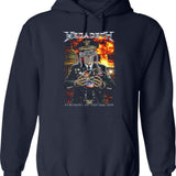 Megarock City (3) Hoodie - Retro Graphic Pullover Hoodie for Men & Women - Navy