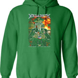Megarock City (3) Hoodie - Retro Graphic Pullover Hoodie for Men & Women - Green
