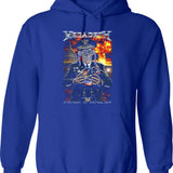 Megarock City (3) Hoodie - Retro Graphic Pullover Hoodie for Men & Women - Blue