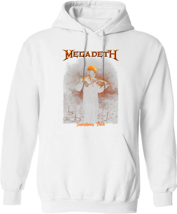Megarock City (4) Hoodie - Retro Graphic Pullover Hoodie for Men & Women - White