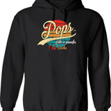 Mens Pops Like A Grandpa Only Cooler Vintage Retro Father's Day Hoodie - Black