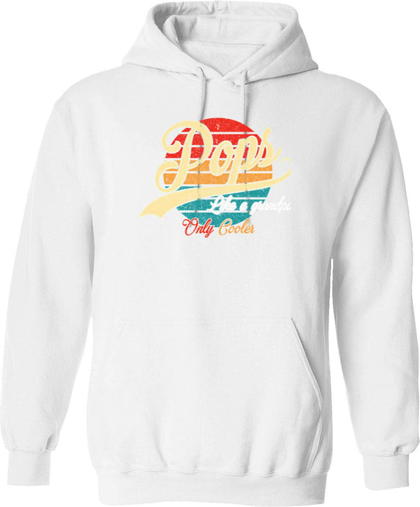 Mens Pops Like A Grandpa Only Cooler Vintage Retro Father's Day Hoodie - White
