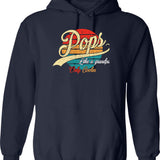 Mens Pops Like A Grandpa Only Cooler Vintage Retro Father's Day Hoodie - Navy