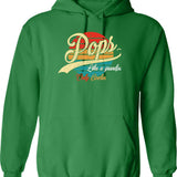 Mens Pops Like A Grandpa Only Cooler Vintage Retro Father's Day Hoodie - Green