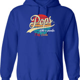 Mens Pops Like A Grandpa Only Cooler Vintage Retro Father's Day Hoodie - Blue