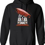 Mens Vintage Guitar Chord Dad Hoodie - Retro Graphic Cosy Pullover - Black