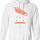 Mens Vintage Guitar Chord Dad Hoodie - Retro Graphic Cosy Pullover - White