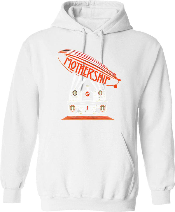 Mens Vintage Guitar Chord Dad Hoodie - Retro Graphic Cosy Pullover - White