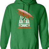 Mens Vintage Guitar Chord Dad Hoodie - Retro Graphic Cosy Pullover - Green