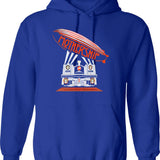 Mens Vintage Guitar Chord Dad Hoodie - Retro Graphic Cosy Pullover - Blue