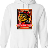 Meow Anything Hoodie - Retro Graphic Pullover Hoodie for Men & Women - White