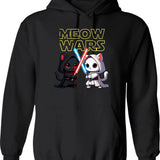 Meow Tse Tung Hoodie - Retro Graphic Pullover Hoodie for Men & Women - Black