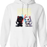 Meow Tse Tung Hoodie - Retro Graphic Pullover Hoodie for Men & Women - White